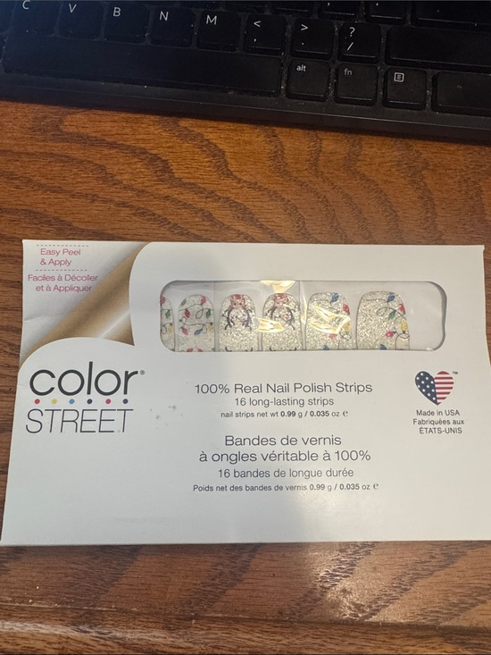 Color Street Other - Color Street White Glitter Floral Nail Strips by Color Street